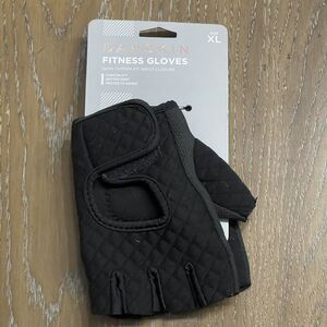 Danskin Fitness Glove Women Extra Large XL Black Half Finger Quilted Gym Workout